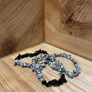 Bracelet Jaspe Dalmatien et Obsidienne